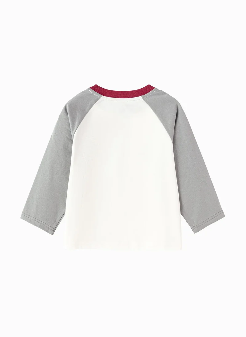 Balabala Grey/White Toddler Boys Round v-neck long-sleeved T-shirt for Men | Best Price UAE